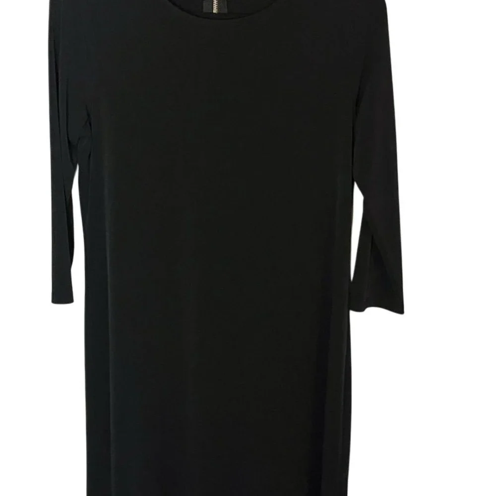 Michael Kors Women's Black 3/4 Sleeve Knee Length‎ Dress Gold Zipper M